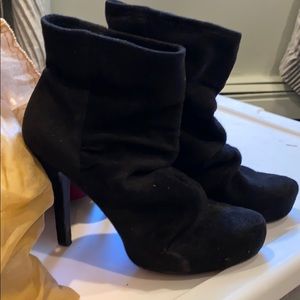 black suede ankle boots